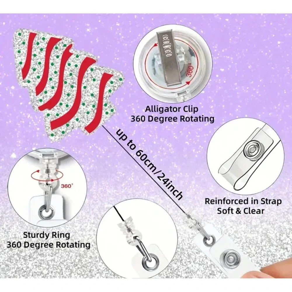 1pc Retractable Badge Reel Holder Clip ID Holder Lanyard‎ Key Tag Nurse Doctor